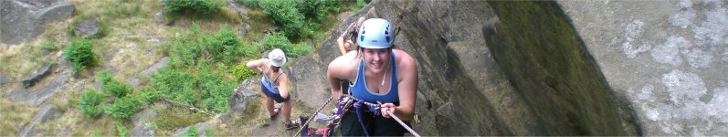 A Guider abseiling in the Peak District