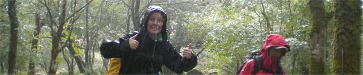 Guider walking in the rain
